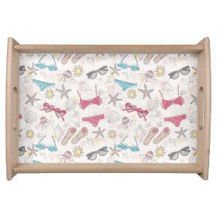 Cute Summer Abstract Pattern Serving Tray