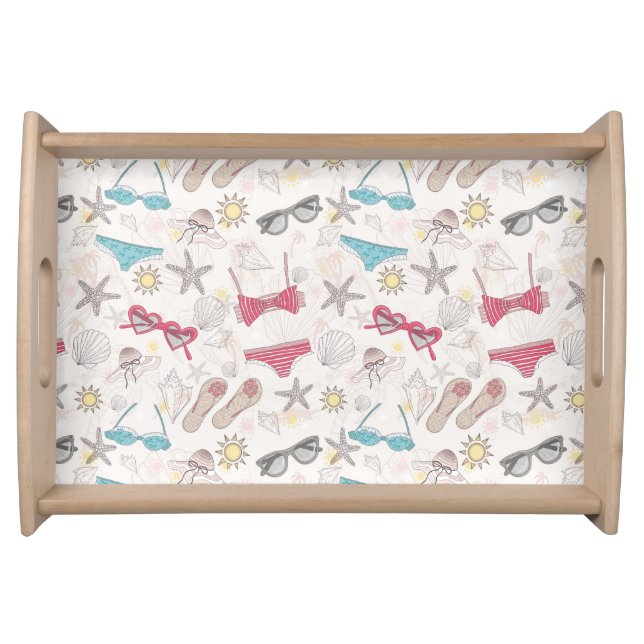 Cute Summer Abstract Pattern Serving Tray (Front)