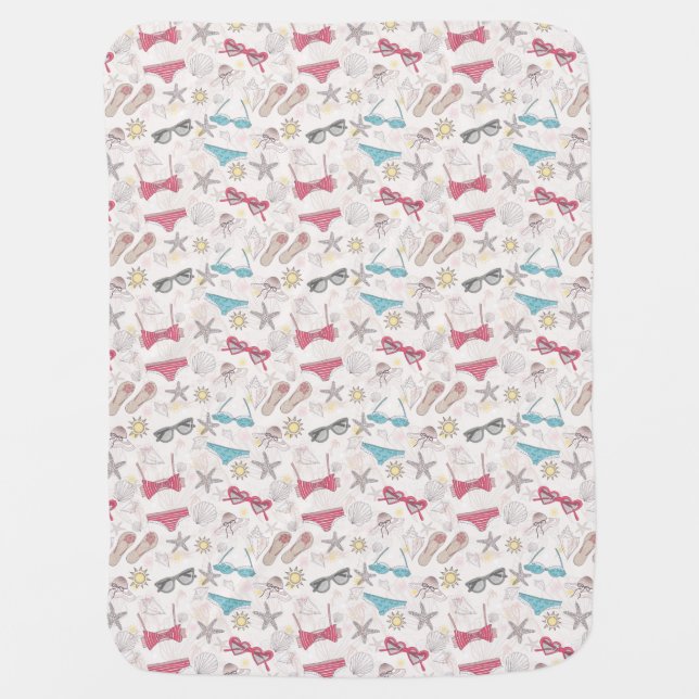 Cute Summer Abstract Pattern Swaddle Blanket (Front)