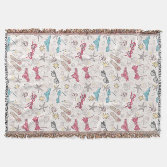 Cute Summer Abstract Pattern Throw Blanket (Front)