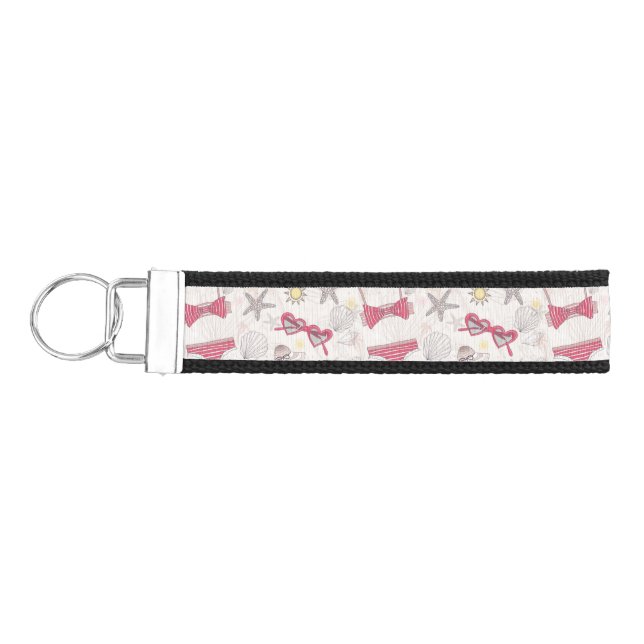 Cute Summer Abstract Pattern Wrist Keychain (Keys on Left)