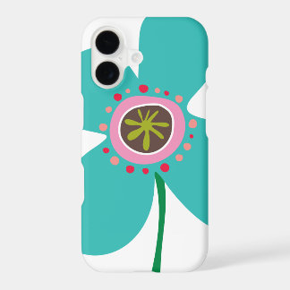 Cute Summer Aqua  Blue Daisy Pop Flower Whimsical iPhone 17 Case
