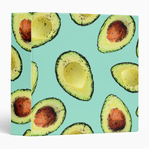 Cute Summer Avocado Pattern 3 Ring Binder