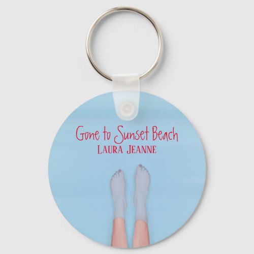 Cute Summer Beach Lake Ocean Whimsical Keychain