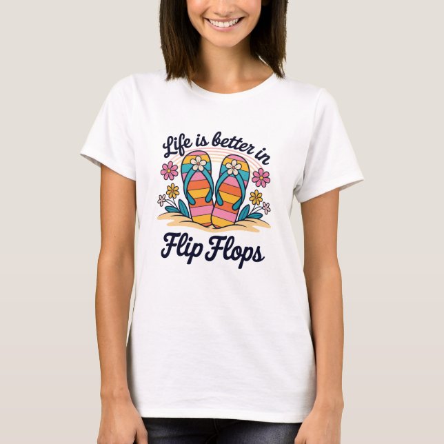Cute Summer Beach T-Shirt (Front)