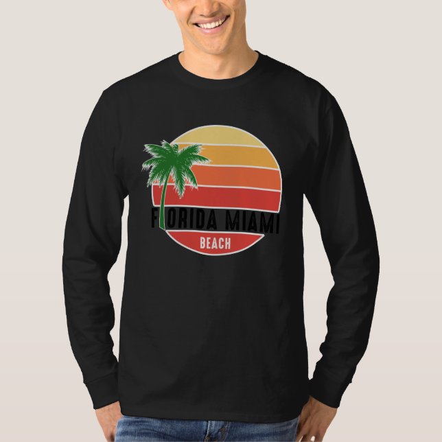 Cute Summer Beach Vacation Tees  Florida Miami Bea (Front)