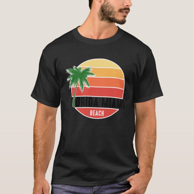 Cute Summer Beach Vacation Tees  Florida Miami Bea (Front)