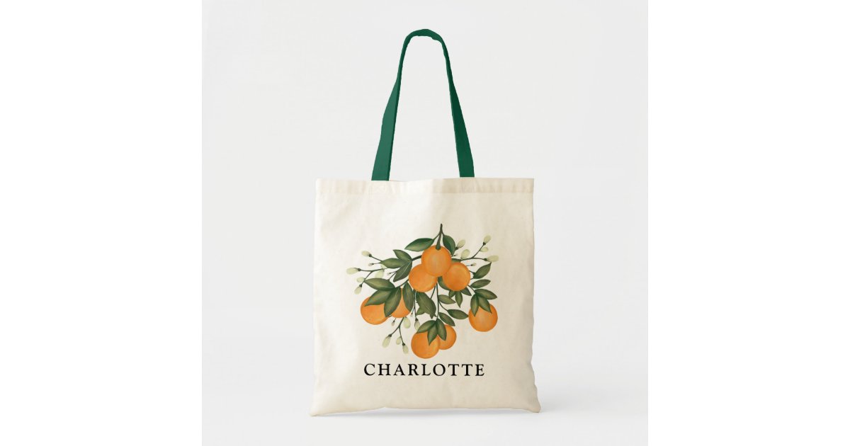Cute Summer Botanical Citrus Oranges Wedding Favor Tote Bag | Zazzle