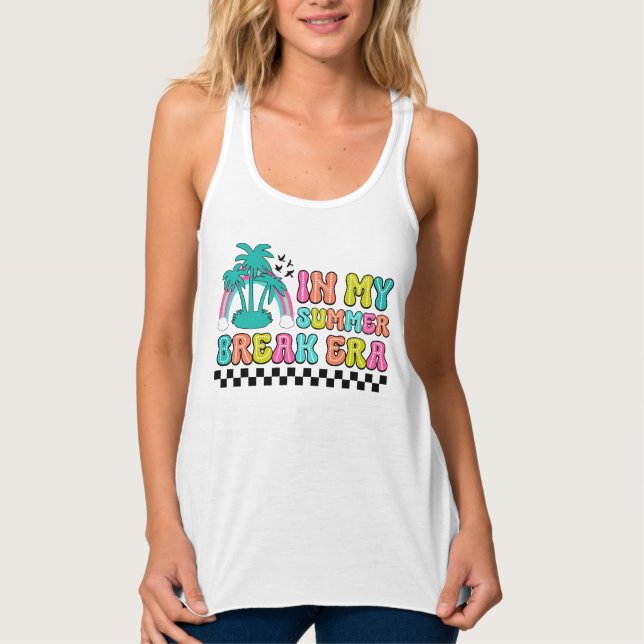 Cute Summer break era word art  Tank Top (Front)