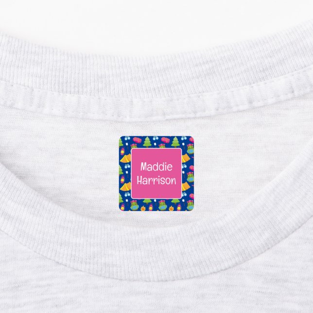 Cute Summer Camp Pattern Kids Clothing Labels (Affixed)