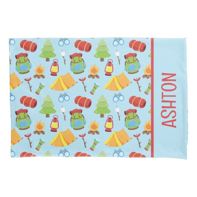 Cute Summer Camp Pattern Pillow Case (Front)