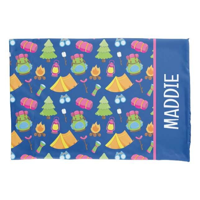 Cute Summer Camp Pattern Pillow Case (Front)