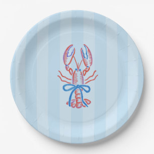 Cute Summer Coastal Lobster Boil Paper Plates