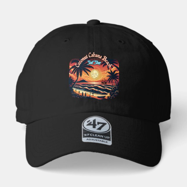 Cute Summer Coconut Tree 47 Brand Hat (Front)