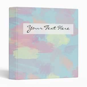 cute summer colorful pastel brushstrokes pattern 3 ring binder