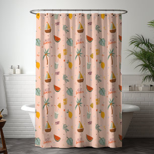 Cute Summer Colorful Seamless Pattern Shower Curtain