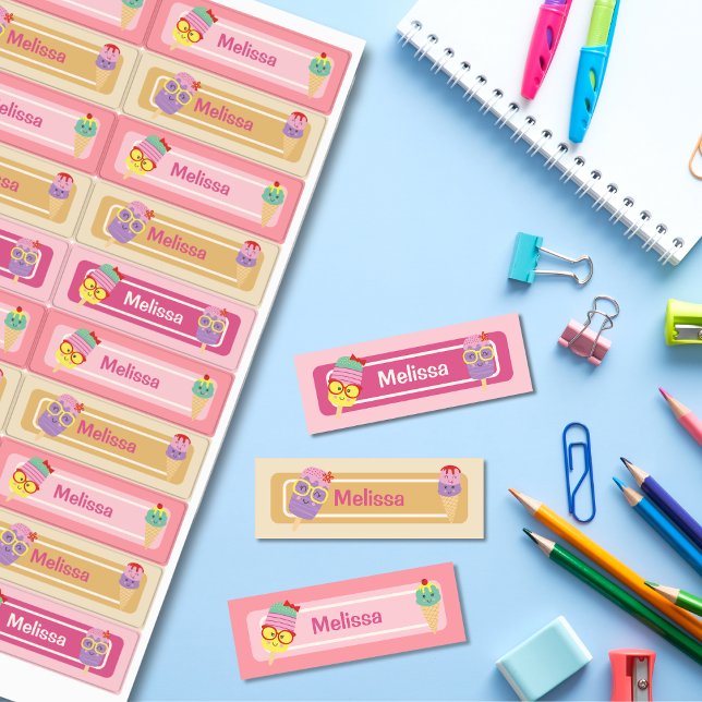 Cute Summer Cool Ice Cream Name Labels (Creator Uploaded)