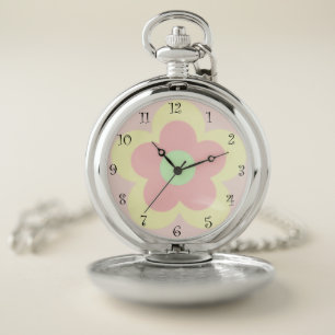 Cute summer Daisy flower petal gradient Birthday Pocket Watch