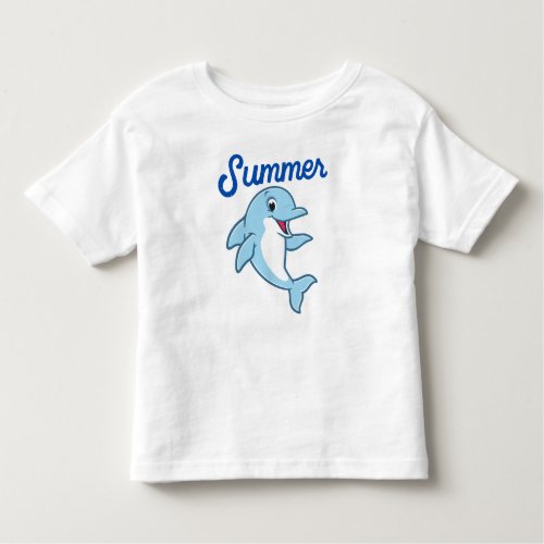 Cute Summer Dolphin For Boys Toddler T_shirt