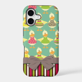 cute summer ducks and stripes iPhone 17 case