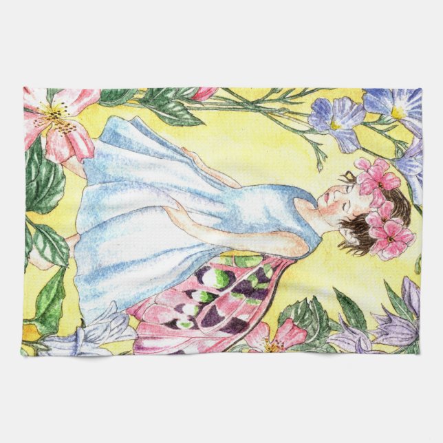 Cute Summer Fairy Kitchen Towel (Horizontal)