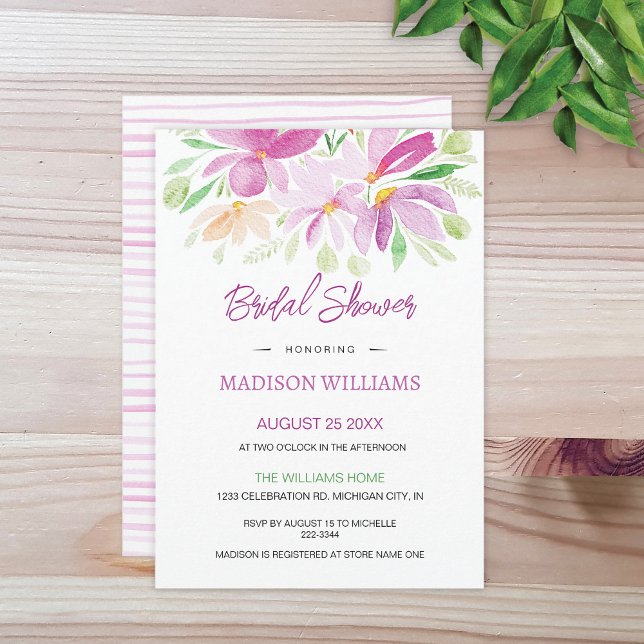 Cute Summer Floral Watercolor Art Invitation (Creator Uploaded)