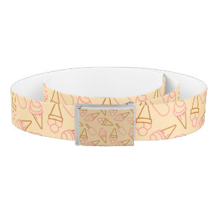 Cute summer food with outline ice cream contours belt