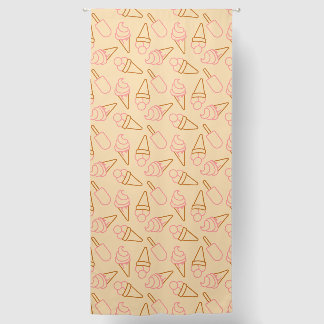 Cute summer food with outline ice cream contours blackout curtains