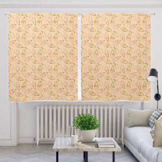 Cute summer food with outline ice cream contours blackout curtains