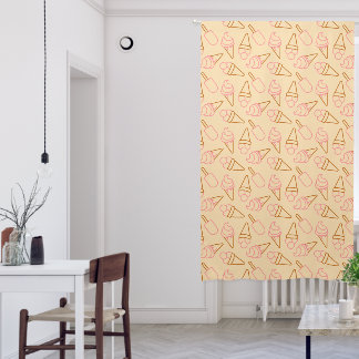 Cute summer food with outline ice cream contours blackout curtains
