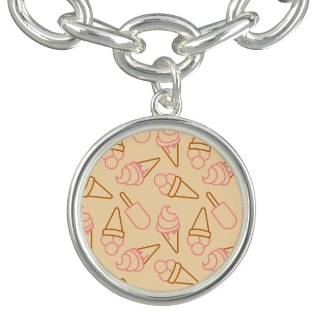 Cute summer food with outline ice cream contours bracelet (Design)