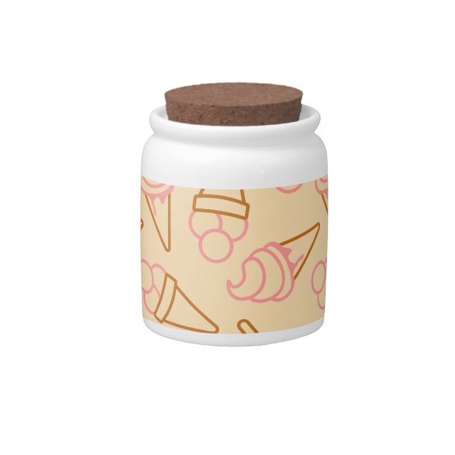 Cute summer food with outline ice cream contours candy jar (Front)