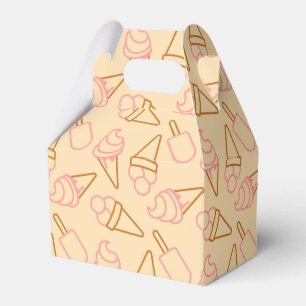 Cute summer food with outline ice cream contours favor boxes