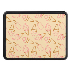 Cute summer food with outline ice cream contours hitch cover