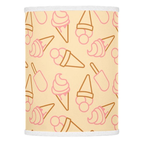 Cute summer food with outline ice cream contours lamp shade