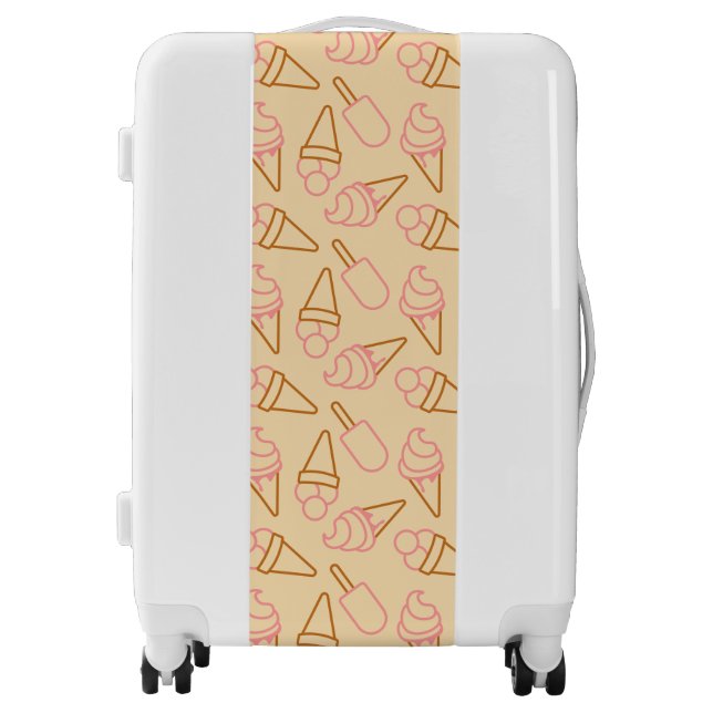 Cute summer food with outline ice cream contours luggage (Front)