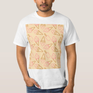Cute summer food with outline ice cream contours T-Shirt