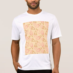 Cute summer food with outline ice cream contours T-Shirt