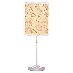 Cute summer food with outline ice cream contours table lamp