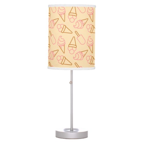 Cute summer food with outline ice cream contours table lamp