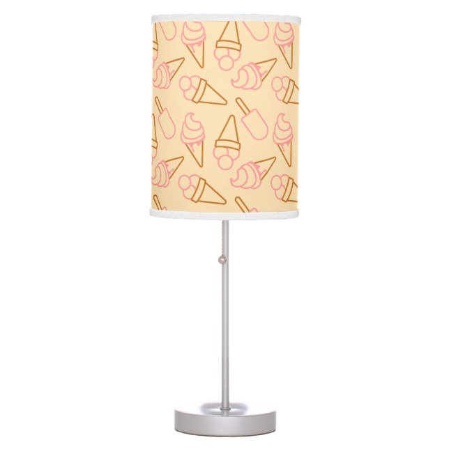 Cute summer food with outline ice cream contours table lamp (Front)
