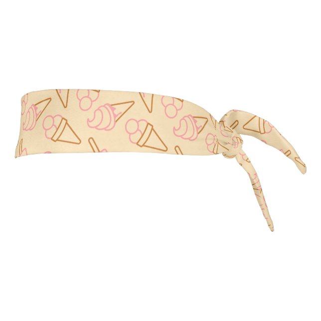 Cute summer food with outline ice cream contours tie headband (Rotate 90)