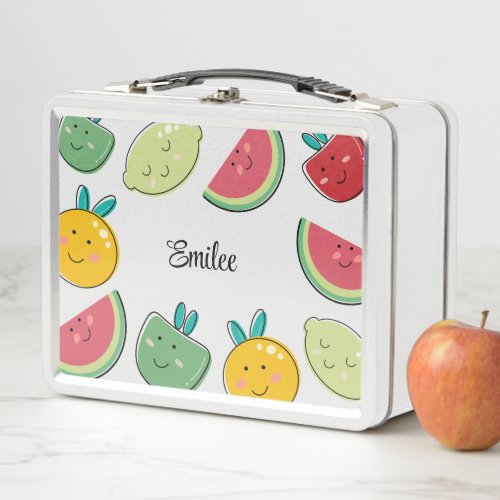 Cute Summer Fruit Pattern Metal Lunch Box