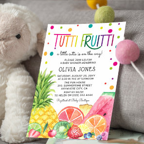 Cute Summer Fruit Tutti Fruitti Baby Shower Invitation