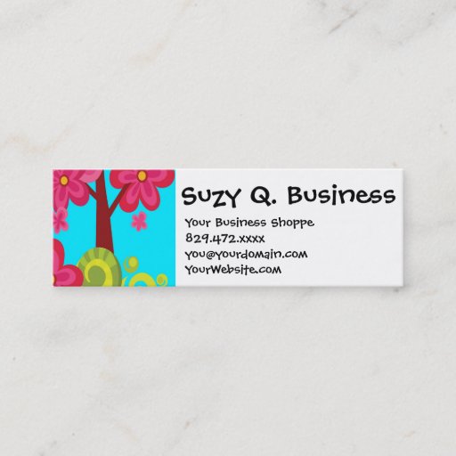 Customizable Cute Summer Fun Pink Flower Trees Business Cards