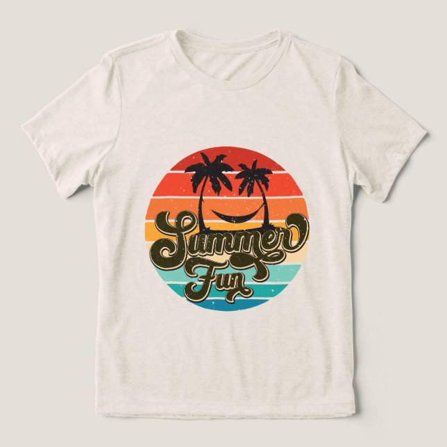 Cute Summer fun word art  Tri-Blend Shirt (Design Front)