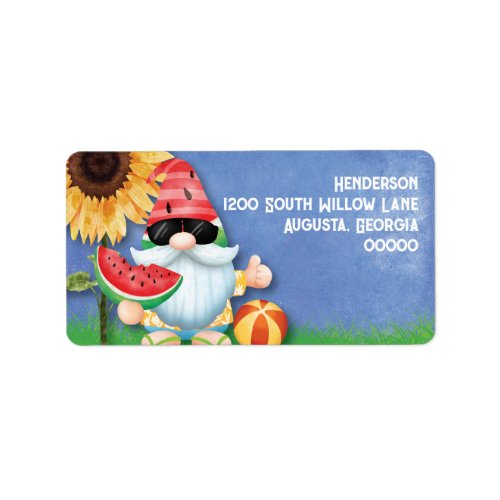 Cute Summer Gnome Family Reunion Label