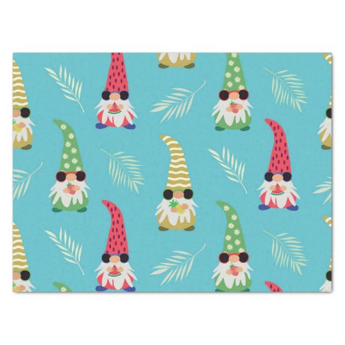 Cute summer gnomes holding fruits pattern   tissue paper