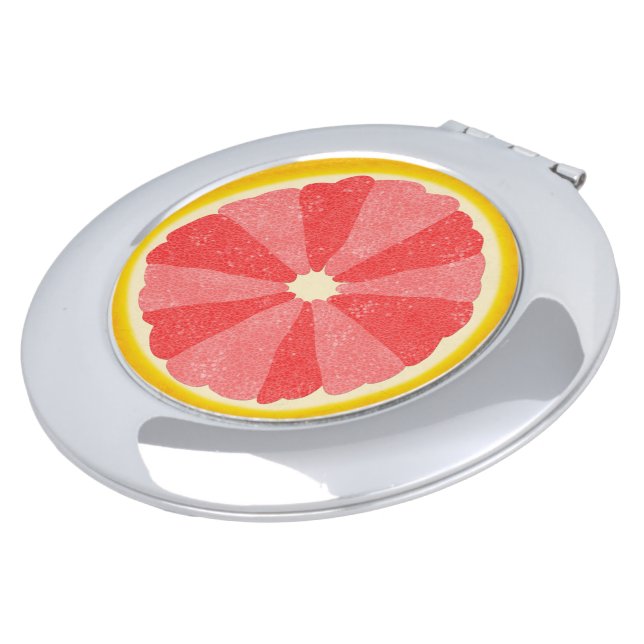 Cute Summer Grapefruit Slice Whimsical Pop Art Compact Mirror (Turned)