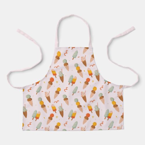 Cute Summer Ice Cream Pattern Apron